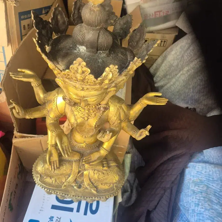 [BUNJANG] 33cm Bronze Statue / 53   33   22센치 동재질 4면얼굴