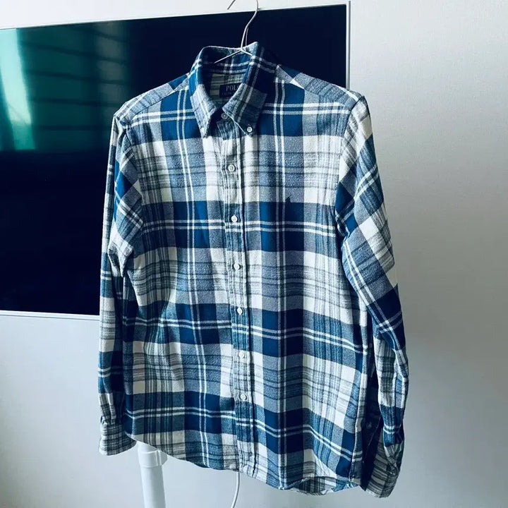 [BUNJANG] Polo Ralph Lauren Navy Flannel Check Shirt Size S / 폴로 랄프로렌 네이비 플란넬 체크 셔츠 S사이즈