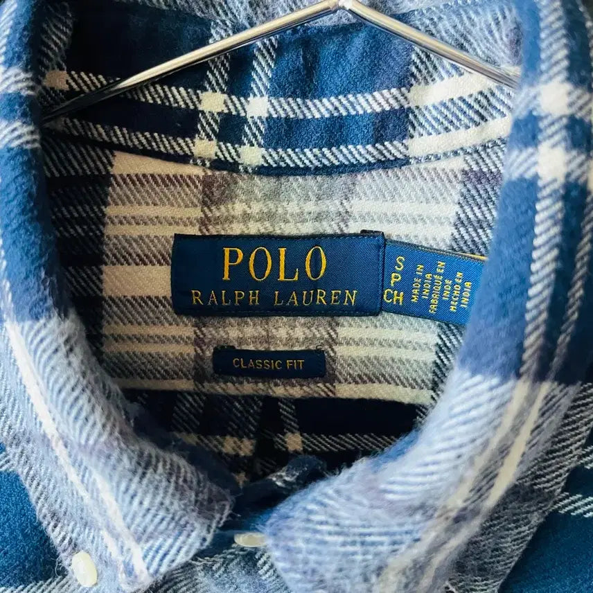 [BUNJANG] Polo Ralph Lauren Navy Flannel Check Shirt Size S / 폴로 랄프로렌 네이비 플란넬 체크 셔츠 S사이즈