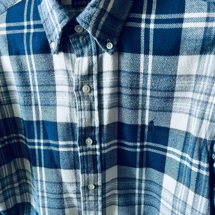 [BUNJANG] Polo Ralph Lauren Navy Flannel Check Shirt Size S / 폴로 랄프로렌 네이비 플란넬 체크 셔츠 S사이즈