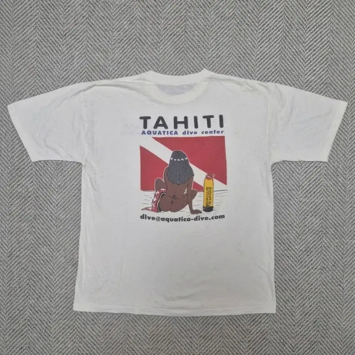[BUNJANG] Vintage TAHITI Surfing Artwork T-Shirt (3XL) / 빈티지 TAHITI 서핑 아트웍 티셔츠 (3XL)
