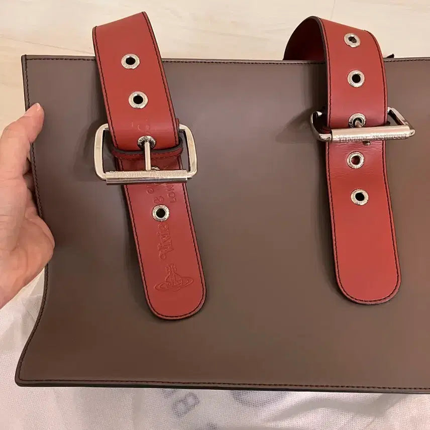 [BUNJANG] Vivienne Westwood Brown Tote Bag / 비비안웨스트우드 브라운 토드백