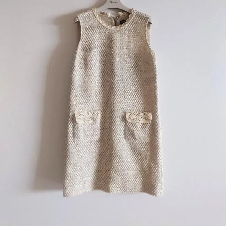 [BUNJANG] Dolce &amp; Gabbana Ivory Crochet Pocket Dress / 돌체앤가바나 아이보리 크로셰 포켓 원피스