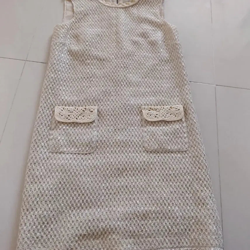 [BUNJANG] Dolce &amp; Gabbana Ivory Crochet Pocket Dress / 돌체앤가바나 아이보리 크로셰 포켓 원피스