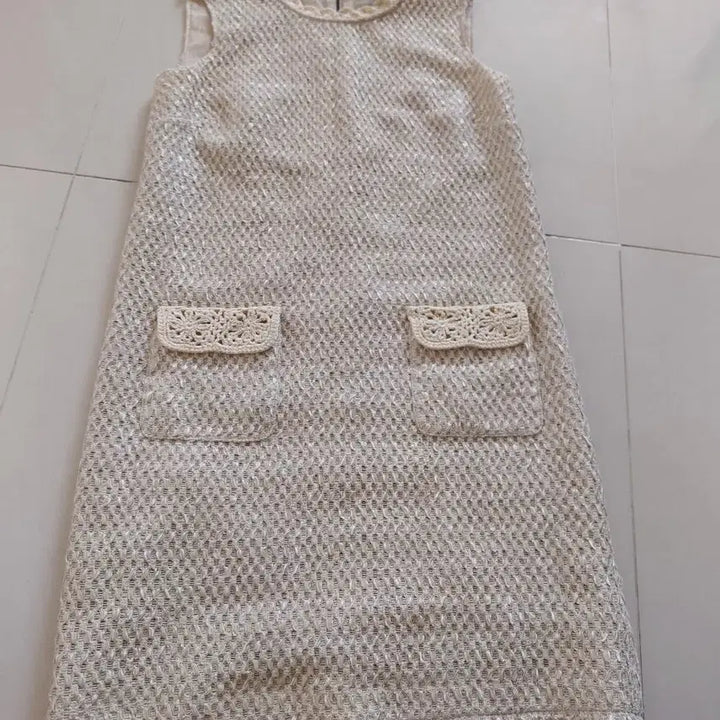 [BUNJANG] Dolce &amp; Gabbana Ivory Crochet Pocket Dress / 돌체앤가바나 아이보리 크로셰 포켓 원피스