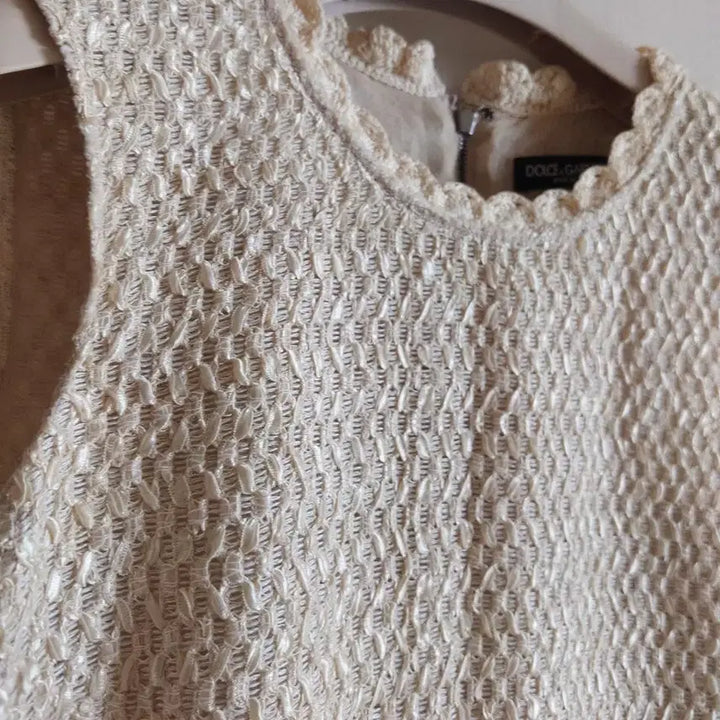 [BUNJANG] Dolce &amp; Gabbana Ivory Crochet Pocket Dress / 돌체앤가바나 아이보리 크로셰 포켓 원피스