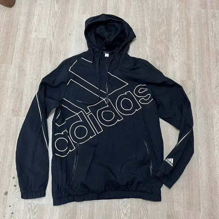 [BUNJANG] Adidas Big Logo Anorak Hood Windbreaker Size S / 아디다스 빅로고 아노락 후드 바람막이 S/90