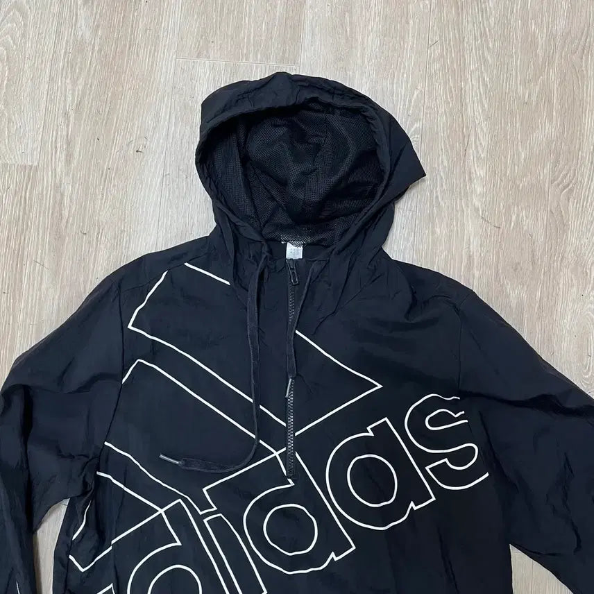 [BUNJANG] Adidas Big Logo Anorak Hood Windbreaker Size S / 아디다스 빅로고 아노락 후드 바람막이 S/90