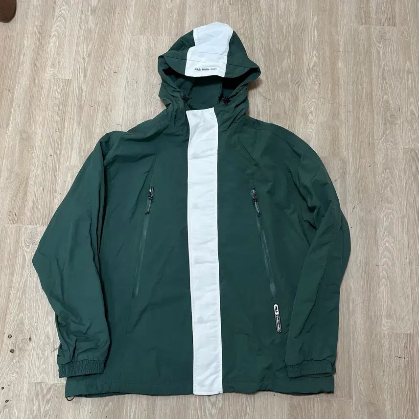 [BUNJANG] Fila Old Skool Woven Colorblock Windbreaker Jacket M/95 / 휠라 올드스쿨 우븐 배색 바람막이 자켓 M/95
