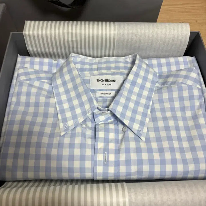 [BUNJANG] Thom Browne Gingham Check Armband Shirt (Size 1/95) / [풀구성/S급] 톰브라운 깅엄 체크 암밴드 셔츠 (1사이즈/95)