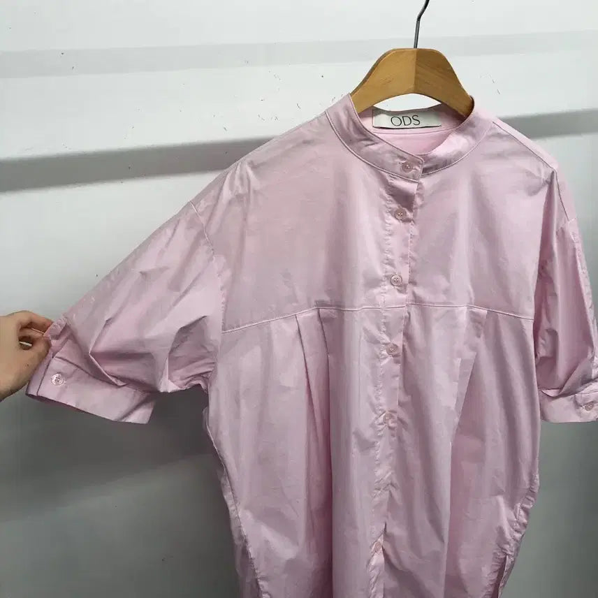 [BUNJANG] ODS Pin-tuck Pink Shirt / ODS 오디에스 핀턱 핑크 셔츠 F