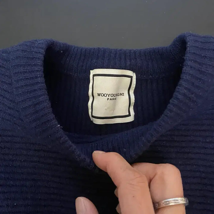 [BUNJANG] Wooyoungmi Navy Knit Sweater Size 46 / 우영미 네이비 니트 스웨터 46