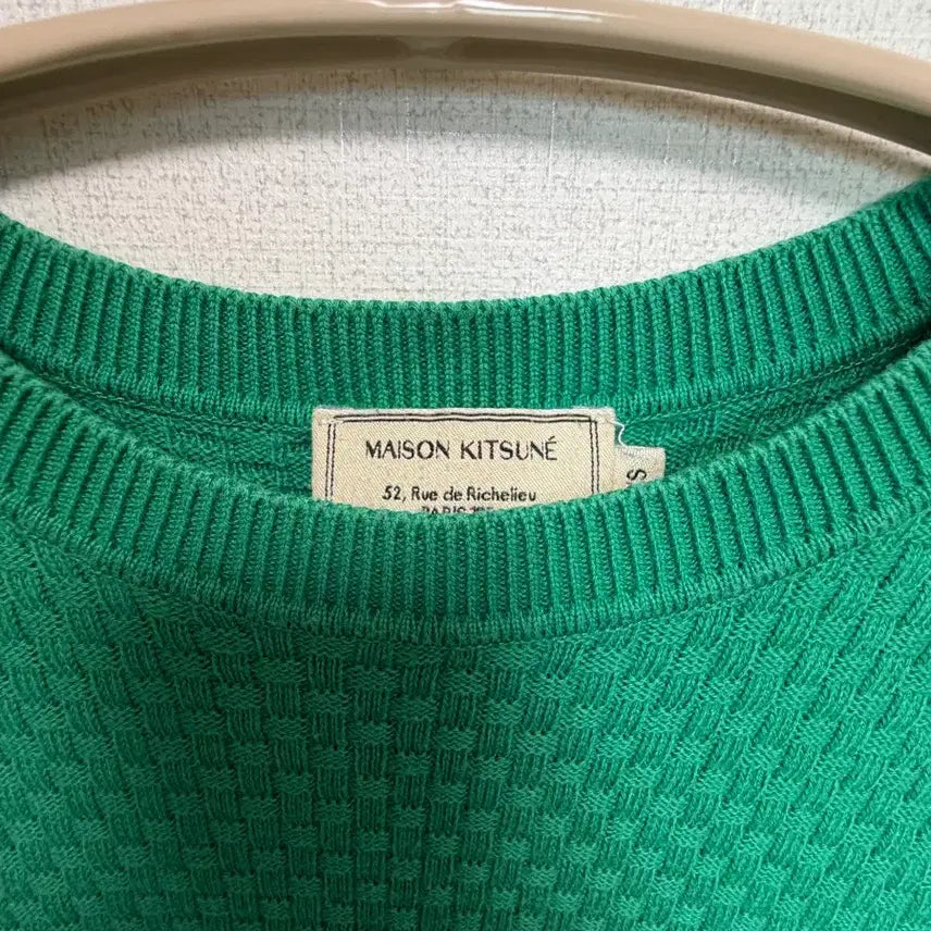 [BUNJANG] Maison Kitsuné Fox Head Knit Green XS / 메종키츠네 폭스헤드 니트 그린 XS