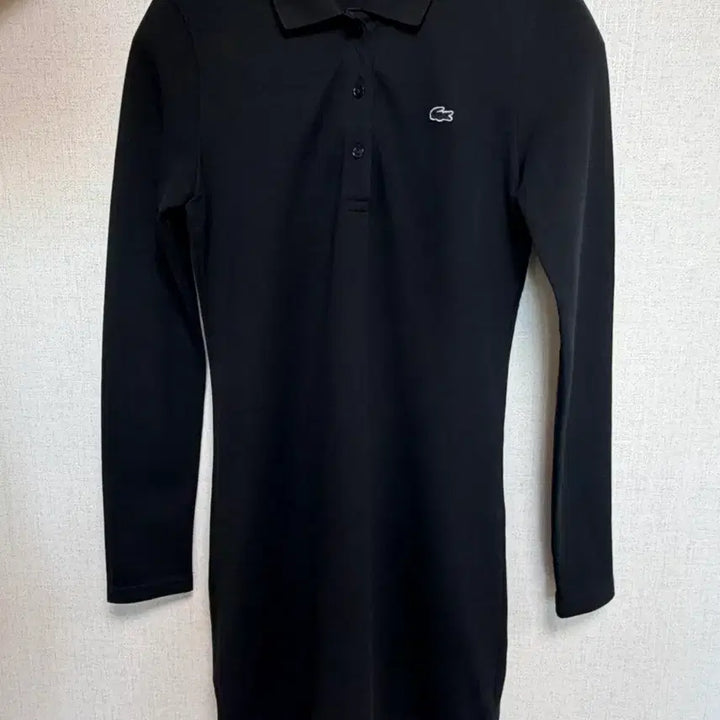 [BUNJANG] Lacoste Black Long Sleeve Polo Dress / 라코스테 블랙 긴팔 폴로 원피스