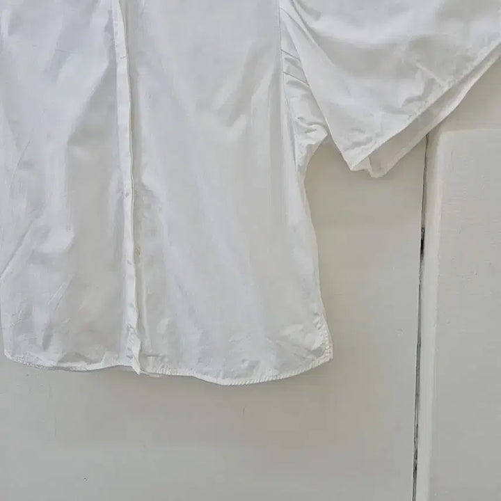 [BUNJANG] Massimo Dutti White Puff Sleeve Short Sleeve Shirt / 마시모두띠 화이트 퍼프 반팔 셔츠