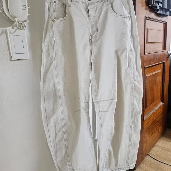 [BUNJANG] With F / R Ivory Wide Denim Pants / 위더프리 아이보리 와이드 데님 팬츠