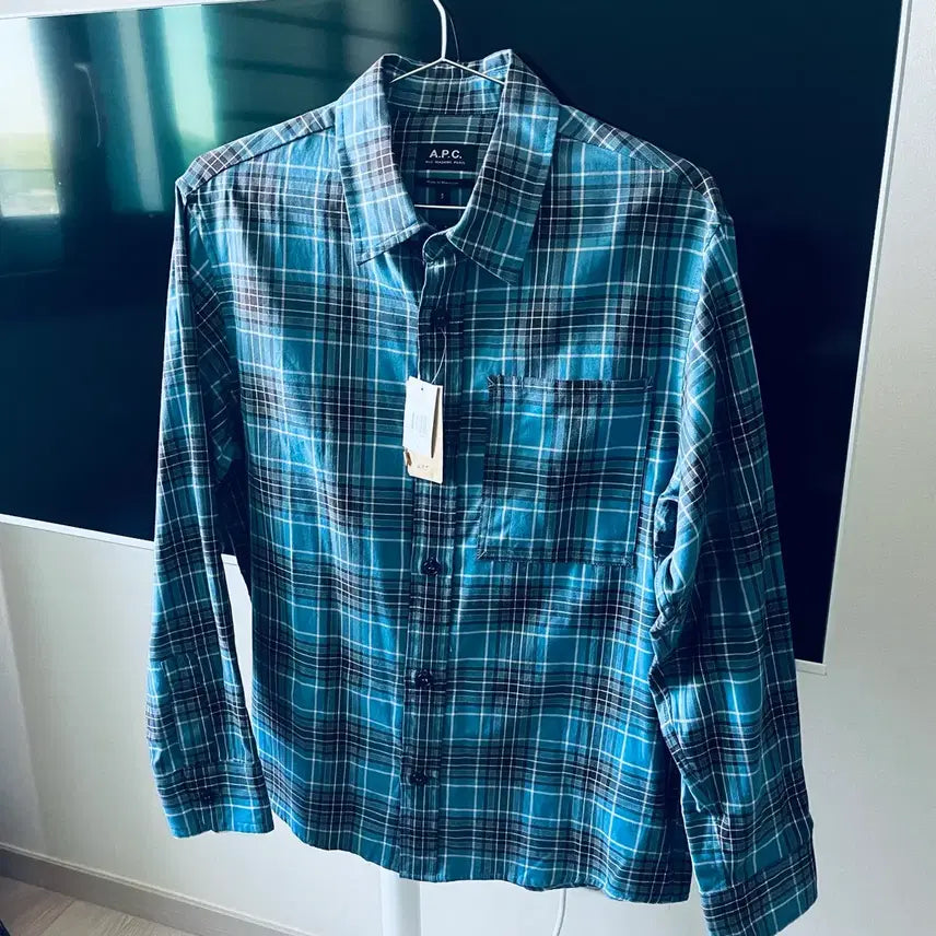 [BUNJANG] A.P.C. Blue Check Shirt Size S / APC 블루 체크 셔츠 S사이즈
