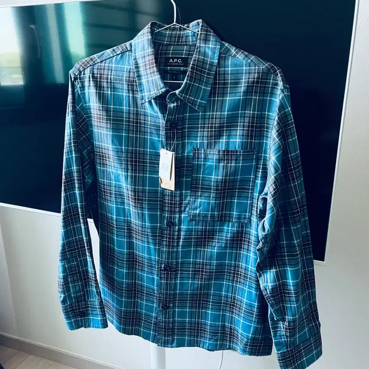 [BUNJANG] A.P.C. Blue Check Shirt Size S / APC 블루 체크 셔츠 S사이즈