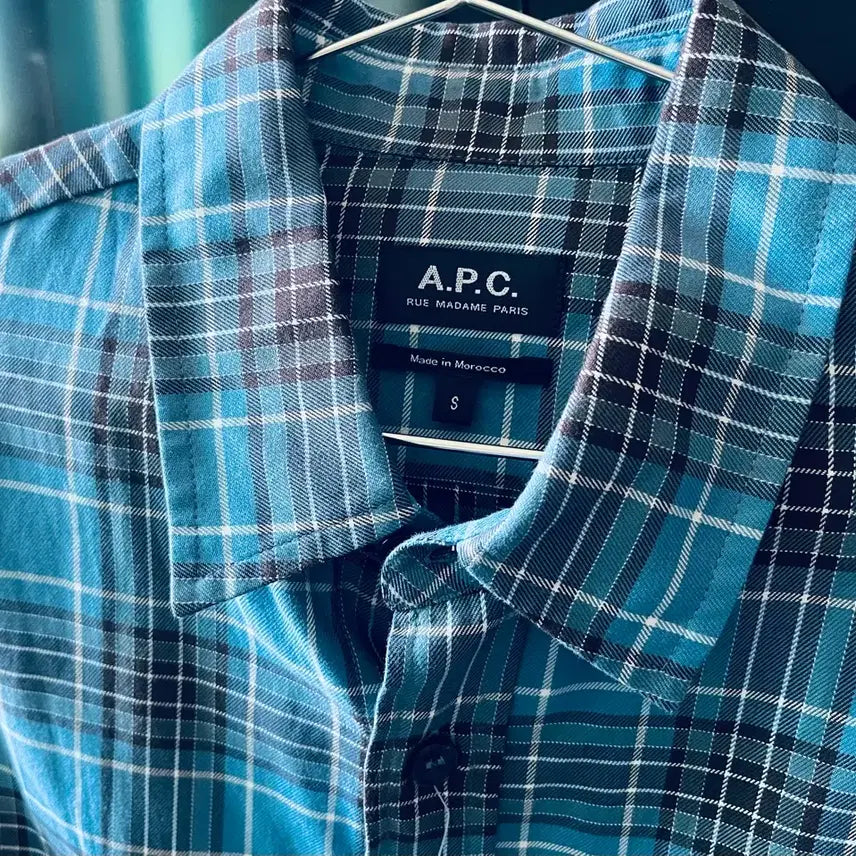 [BUNJANG] A.P.C. Blue Check Shirt Size S / APC 블루 체크 셔츠 S사이즈