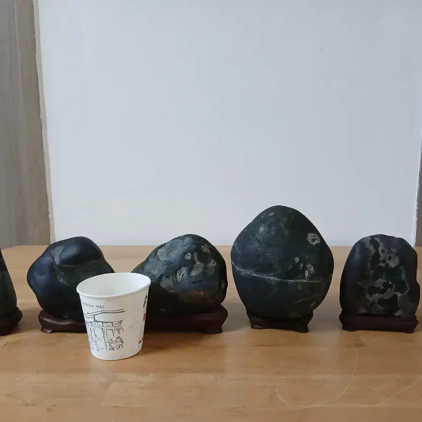 [BUNJANG] Set of 6 Stone Rocks with Stands / 수석