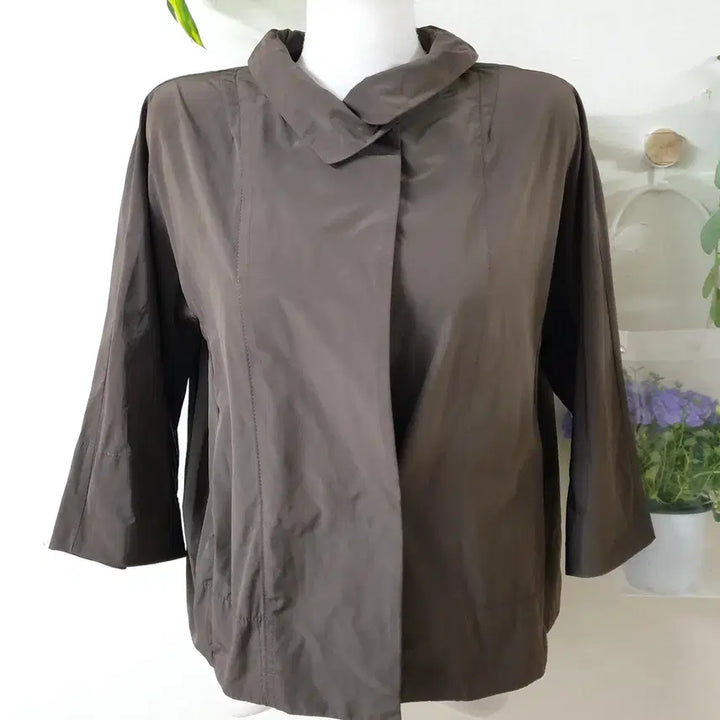 [BUNJANG] Botticelli Nylon Trench Jacket Brown 7-Sleeve / 보티첼리 마혼방안감 나일론자켓 66 트렌치 7부 브라운