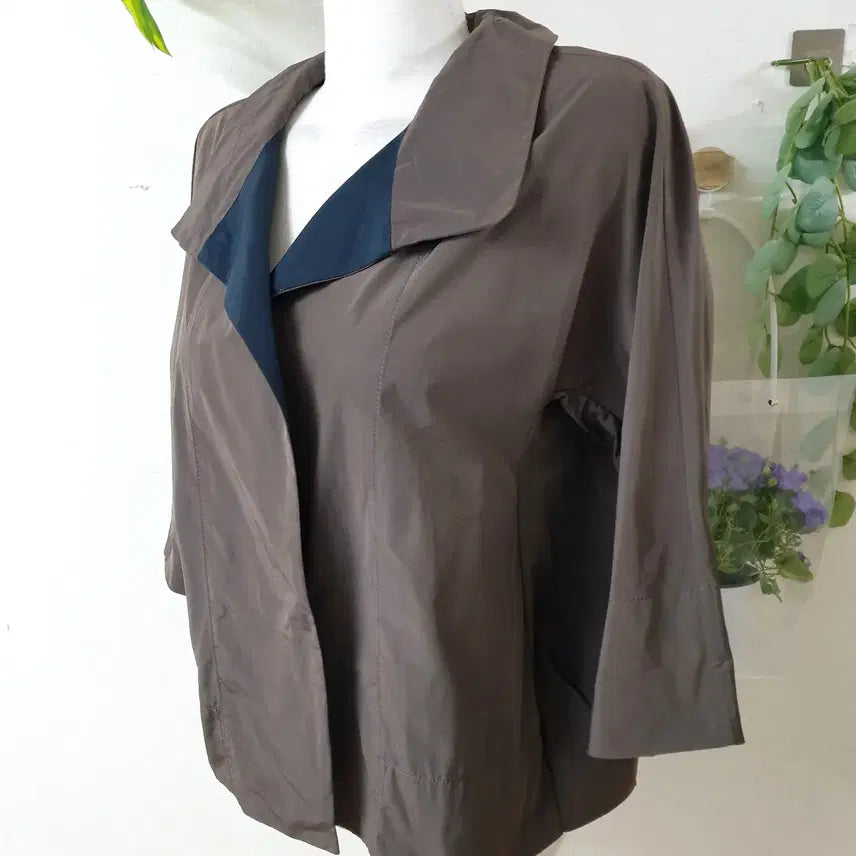[BUNJANG] Botticelli Nylon Trench Jacket Brown 7-Sleeve / 보티첼리 마혼방안감 나일론자켓 66 트렌치 7부 브라운