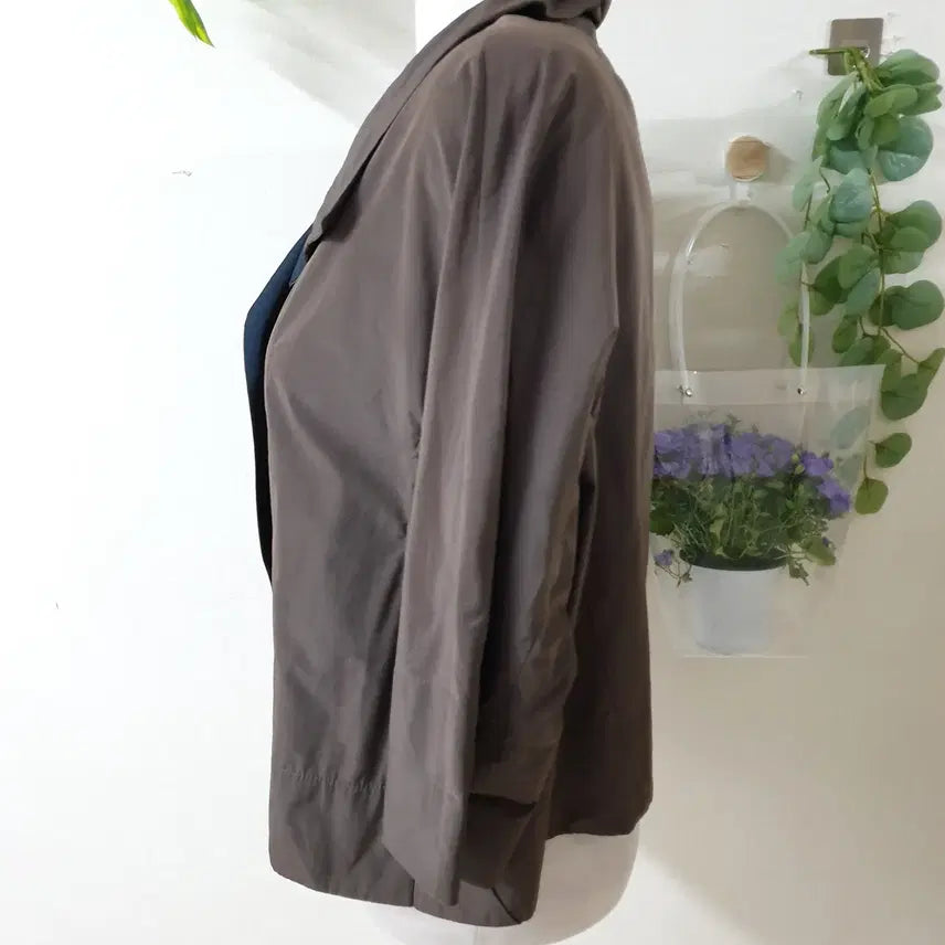 [BUNJANG] Botticelli Nylon Trench Jacket Brown 7-Sleeve / 보티첼리 마혼방안감 나일론자켓 66 트렌치 7부 브라운