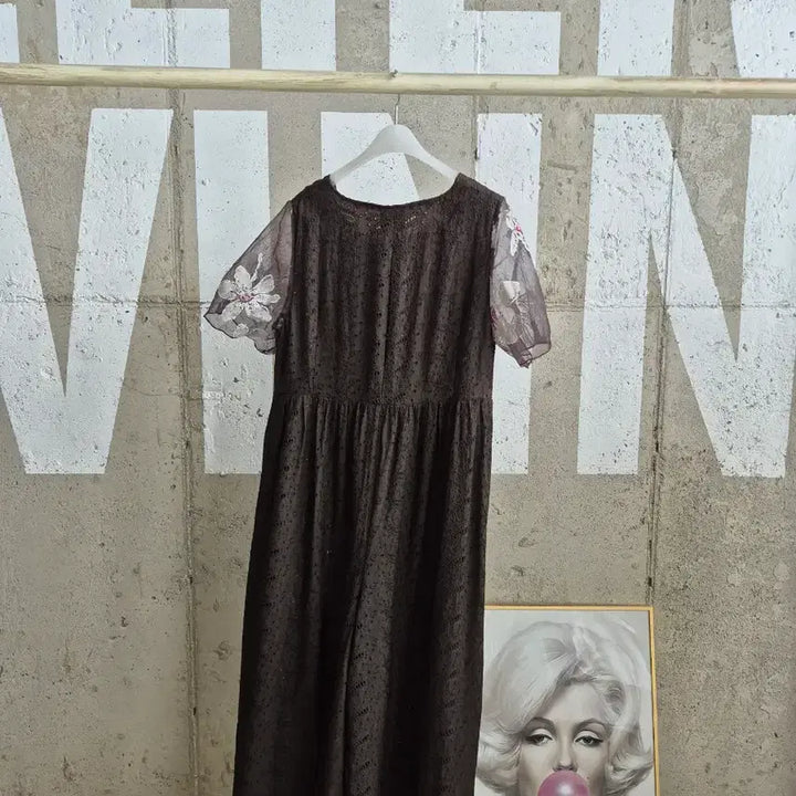 [BUNJANG] In-Gyeon Rayon Lace Wide Jumpsuit / 인견속지 레이스 와이드 점퍼수트