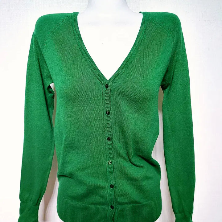 [BUNJANG] Zara Green V-Neck Cardigan / 자라 초록가디건 66 그린 브이넥