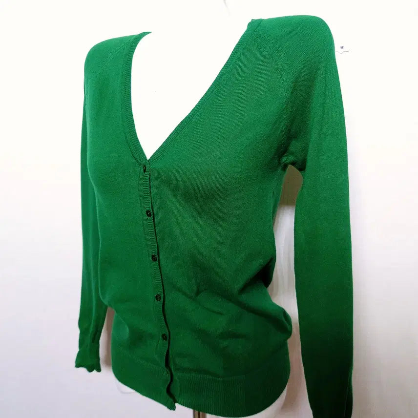 [BUNJANG] Zara Green V-Neck Cardigan / 자라 초록가디건 66 그린 브이넥