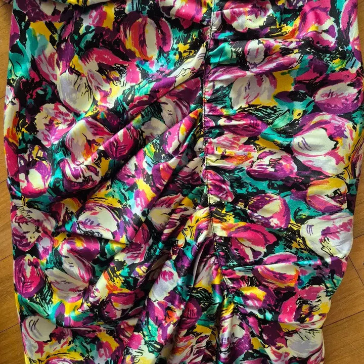 [BUNJANG] MICHAA Flower Shirring Silk Dress / 미샤 플라워 셔링 견 원피스