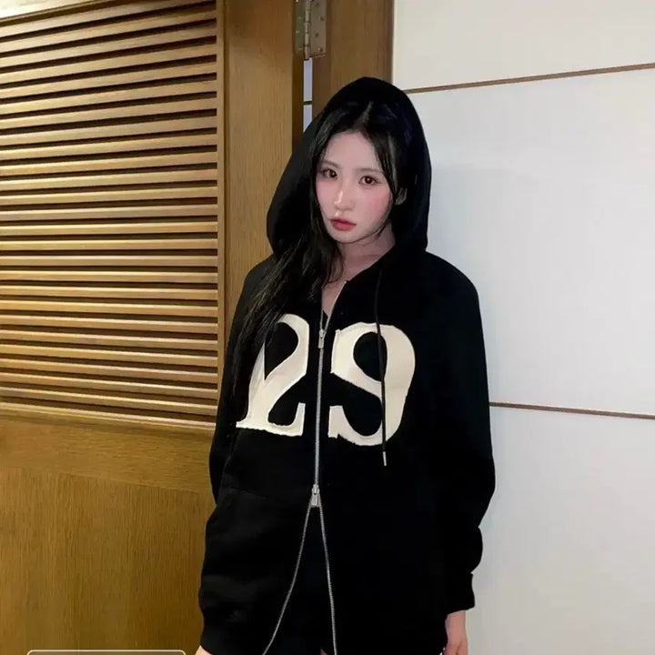 [BUNJANG] Illigo Black Hoodie Zip-Up M / 일리고 후드집업