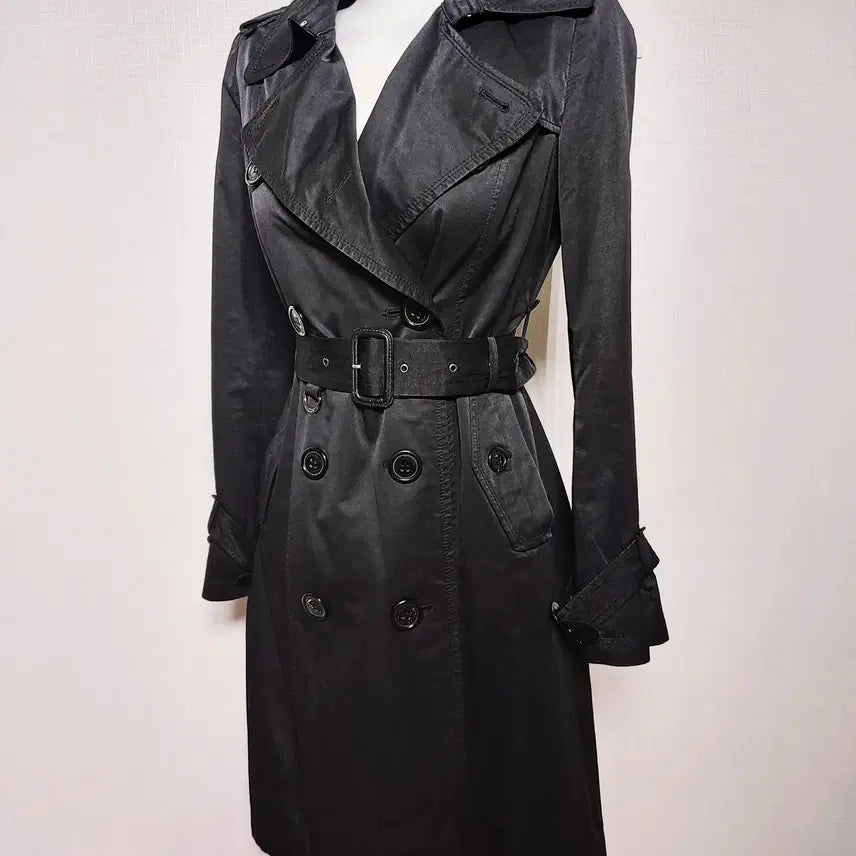 [BUNJANG] GGPX Double-Button Slim Trench Coat Black / GGPX 더블버튼 슬림 트렌치코트 66 블랙