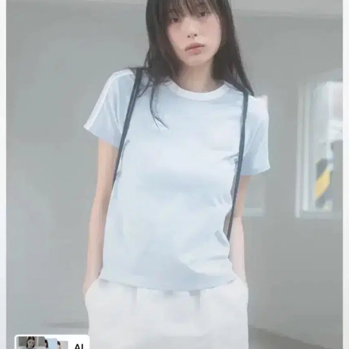 [BUNJANG] Hebism Sky Blue Short Sleeve T-Shirt / 해비즘 스카이블루 반팔 티셔츠