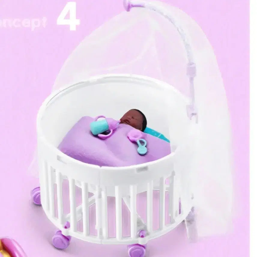 [BUNJANG] Zuru Mini Baby Doll Bed Set Miniature Capsule Toy / 미니 아기인형 침대 세트 미니어쳐 캡슐 zuru mini baby