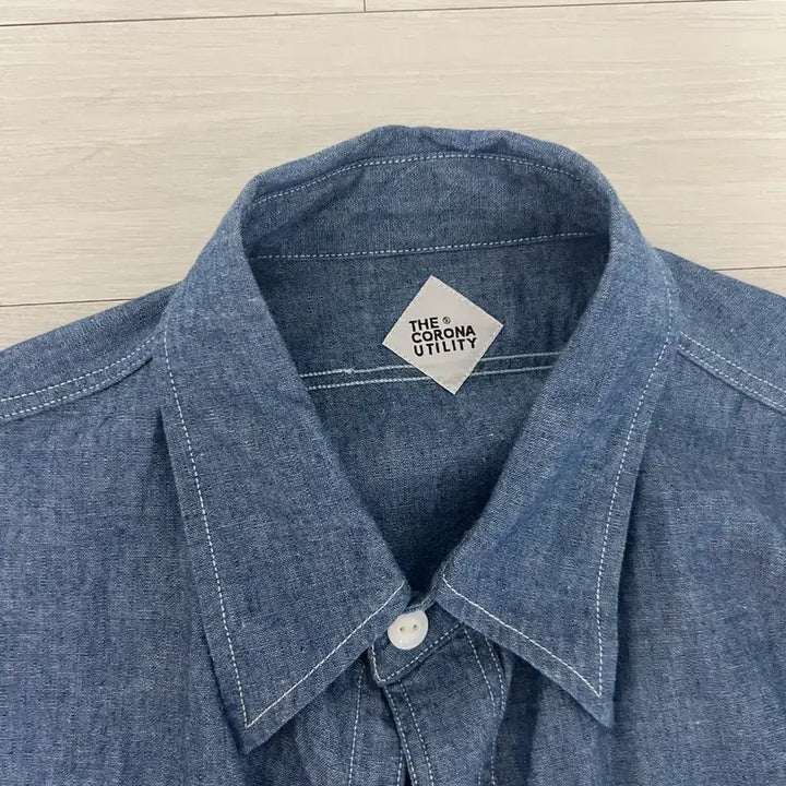 [BUNJANG] Corona Utility Chambray Shirt - Navy / 코로나 유틸리티 샴브레이 셔츠 L