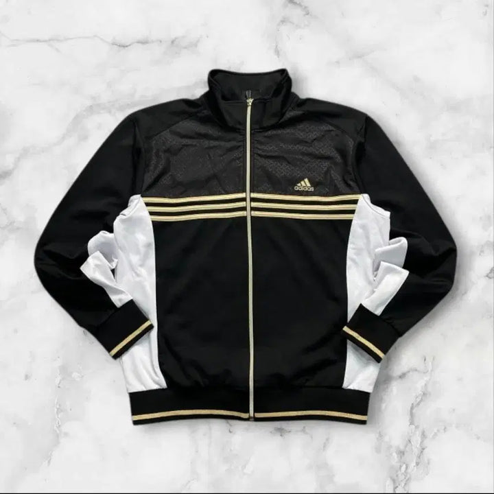 [BUNJANG] Adidas Black, White, Gold Zip-Up Jacket Size 100 / 아디다스 검흰금 집업100