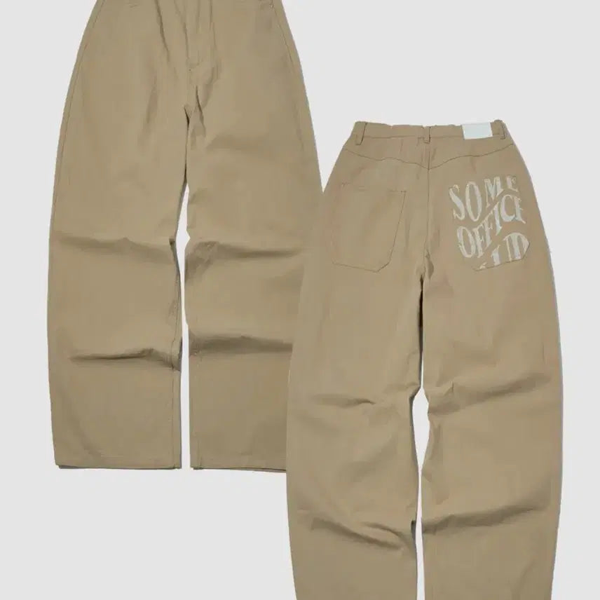 [BUNJANG] Lettering Printed Balloon Fit Wide Cotton Pants [Beige] / 레터링 프린티드 베이직 벌룬핏 와이드 코튼 팬츠[베이지]