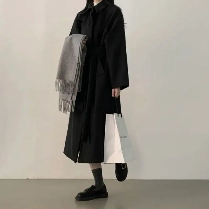 [BUNJANG] Black Long Coat / 블랙 롱코트 이사 이슈로 빨리 처분해야해서 올립니다