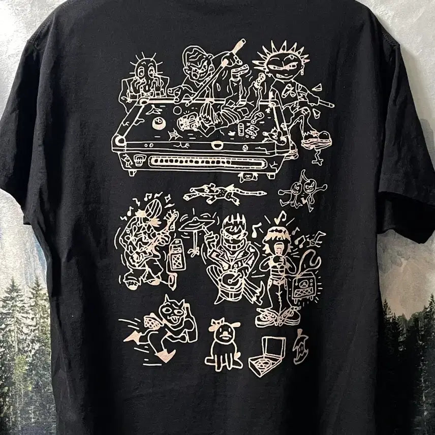 [BUNJANG] CAFE Skate Board Printing Short Sleeve T-Shirt XL / XL) CAFE 스케이트 보드 프린팅 반팔 티셔츠