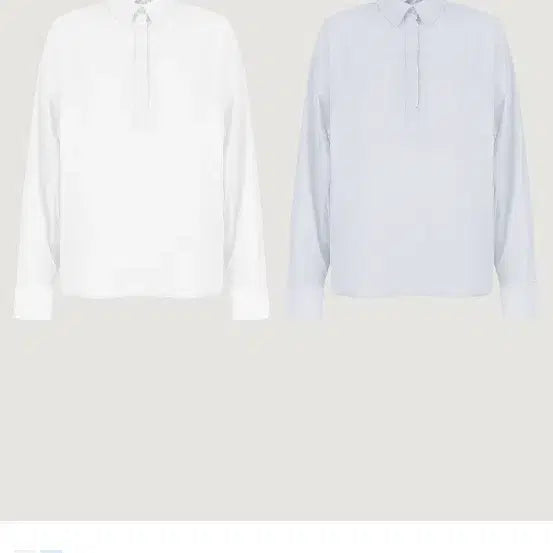 [BUNJANG] BISSINI Half Open Shirt (Light Blue) / 바이씨니 반오픈셔츠(연소라)