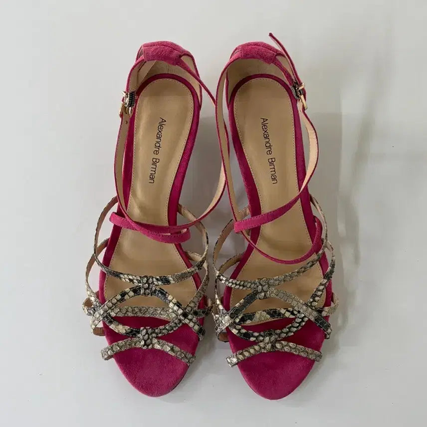 [BUNJANG] Alexander Birman Suede Strap Sandals Pink 37.5 / 알렉산더 버만 스트랩 샌들 37반/245