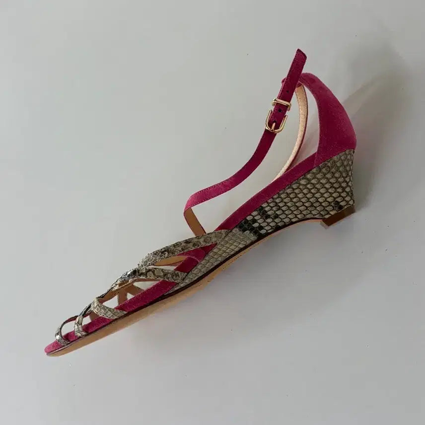 [BUNJANG] Alexander Birman Suede Strap Sandals Pink 37.5 / 알렉산더 버만 스트랩 샌들 37반/245