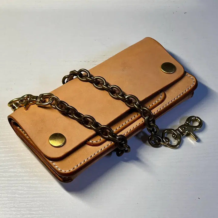 [BUNJANG] Vegetable Leather Trucker Wallet with Brass Chain / [새제품]황동체인 베지터블 트러커월렛