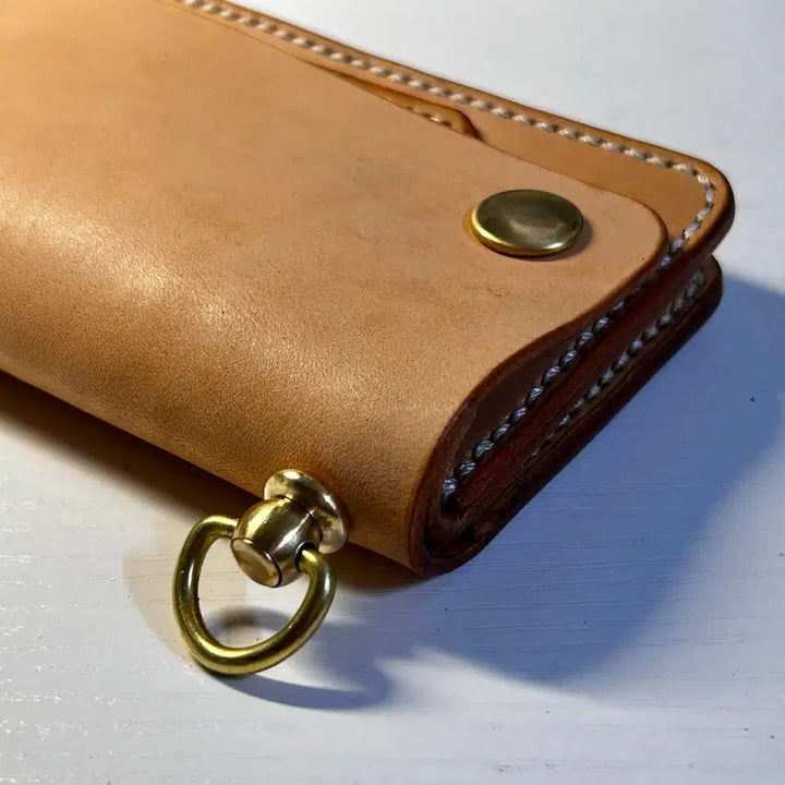 [BUNJANG] Vegetable Leather Trucker Wallet with Brass Chain / [새제품]황동체인 베지터블 트러커월렛