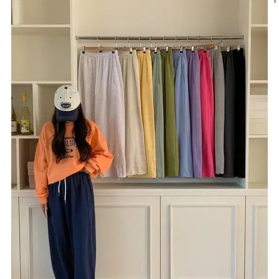[BUNJANG] Two-Way Jogger String Training Pants Navy / 투웨이 조거 일자 스트링 트레이닝팬츠 네이비