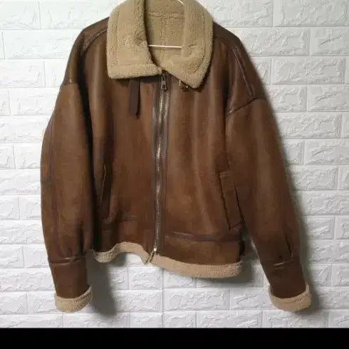 [BUNJANG] Brown Suede Shearling Lined Mustang Jacket / 브라운 무스탕