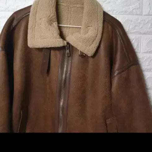 [BUNJANG] Brown Suede Shearling Lined Mustang Jacket / 브라운 무스탕