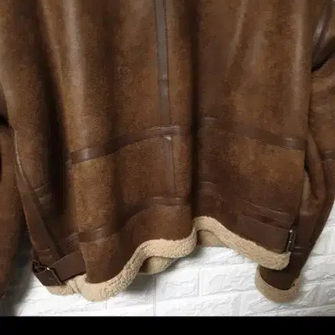 [BUNJANG] Brown Suede Shearling Lined Mustang Jacket / 브라운 무스탕
