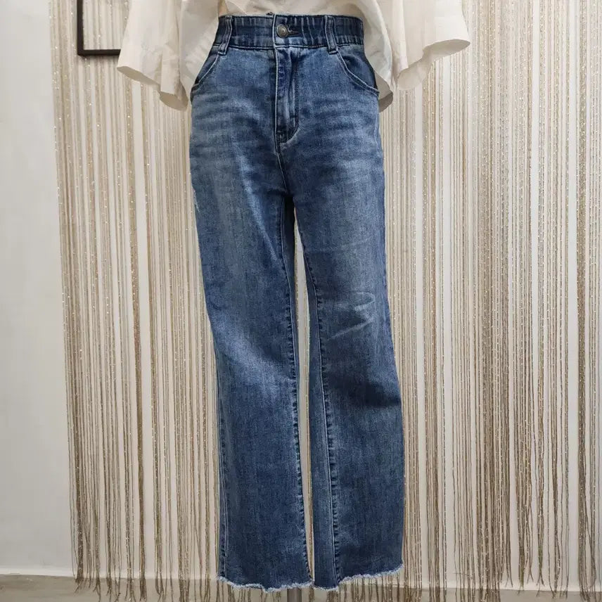 [BUNJANG] DATUM Span Semi-Bootcut Cutting Jeans (Size 30) / 데이텀 스판 세미부츠컷 컷팅진 호칭30/허리고무밴드형